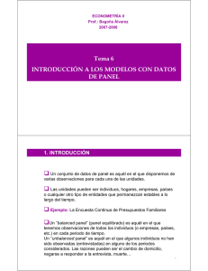 Tema 6 INTRODUCCIÓN A LOS MODELOS CON DATOS DE PANEL