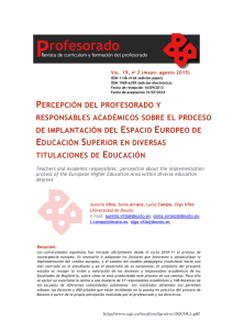 percepción del profesorado y responsables académicos