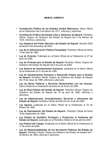 MARCO JURIDICO. • Constitución Política de los Estados Unidos