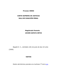 Proceso 30066 CORTE SUPREMA DE JUSTICIA SALA DE