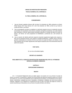 Reglamento de la Unidad de Investigación Financiera