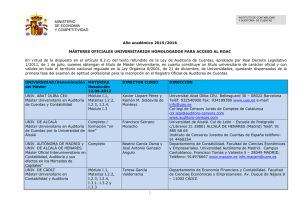 Registro Oficial de Auditores de Cuentas.