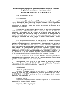 Resolución Directoral Nº 13674-2007-MTC-15