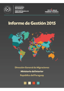 Informe de Gestión 2015 - Dirección General de Migraciones