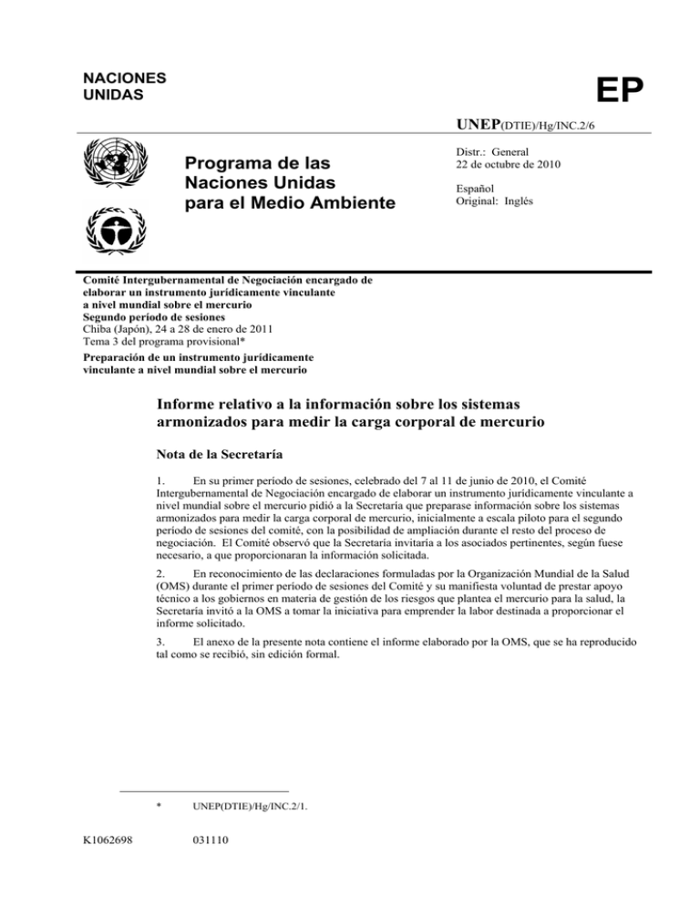Programa de las Naciones Unidas para el Medio Ambiente