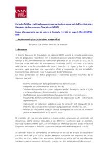 documentos a consulta de cesr ( the committee of european