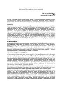 SENTENCIA DEL TRIBUNAL CONSTITUCIONAL EXP. N° 0023