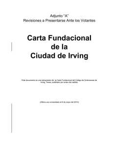 Carta Fundacional de la Ciudad de Irving