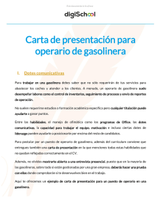 Carta de presentación para operario de gasolinera