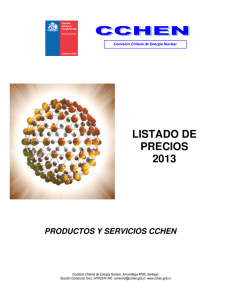 listado de precios 2013 - Comisión Chilena de Energía Nuclear