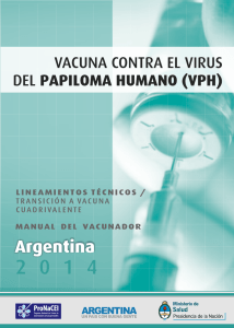 (VPH). Lineamientos técnicos/Transición a vacuna cuadrivalente