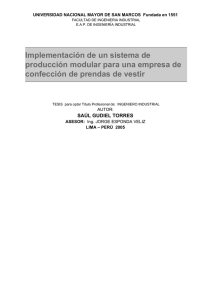 Implementación de un sistema de producción modular para una