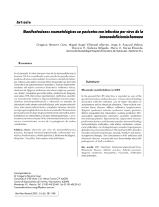 Manifestaciones reumatológicas en pacientes con infección por