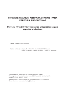 Fpta 42. Fitoveterinarios antiparasitarios para especies