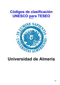 Códigos de Clasificación UNESCO para Teseo