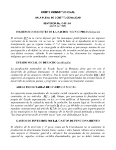 CORTE CONSTITUCIONAL INGRESOS CORRIENTES DE LA
