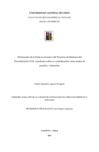 UNIVERSIDAD AUSTRAL DE CHILE Declaración de la Parte en el