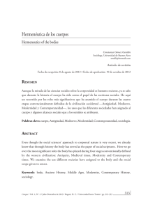 Hermenéutica de los cuerpos - Revistas Universidad Santo Tomás