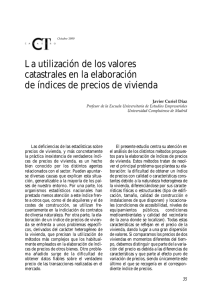 La utilización de los valores catastrales en la elaboración de índices