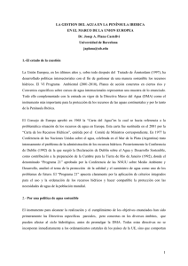 LA GESTION DEL AGUA EN LA PENÍNSULA IBERICA