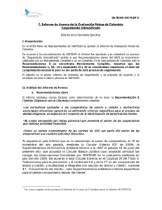 1er Informe de Avance Colombia 2009