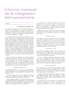 Informe Mensual de la Integración latinoamericana