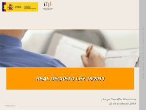 Real Decreto Ley 16/2013 - Graduados Sociales de Zaragoza