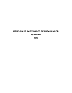 MEMORIA DE ACTIVIDADES REALIZADAS POR ASPANION 2013