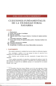 Cuestiones fundamentales de la viudedad foral navarra. José Luis