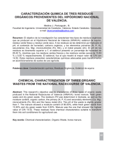 Caracterización química de tres residuos orgánicos provenientes