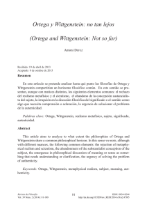 Ortega y Wittgenstein: no tan lejos