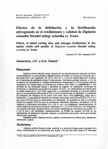 Efectos de la defoliación la fertilización nitrogenada en