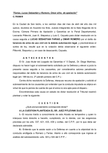 "Farías, Lucas Sebastián y Romero, Omar s/Inc. de apelación" C