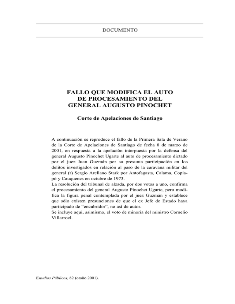 Fallo Que Modifica El Auto De Procesamiento Del General