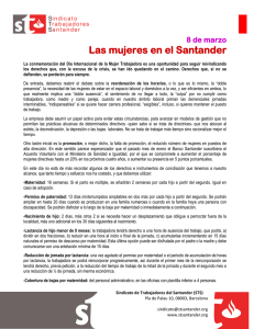 Las mujeres en el Santander - Sindicato Trabajadores del Santander