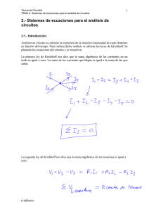 2.- Sistemas de ecuaciones para el análisis de circuitos