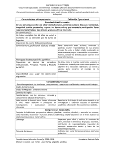 Características y Competencias Definición Operacional