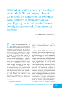 Calidad de Vida Laboral y Psicología Social de la Salud Laboral