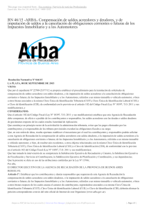 RN 46/15 -ARBA- Compensación de saldos acreedores y deudores