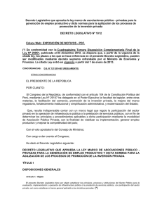 Decreto Legislativo que aprueba la ley marco de