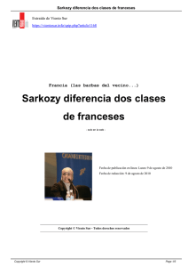 Sarkozy diferencia dos clases de franceses