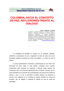 colombia, hacia el concepto de paz: reflexiones frente al dialogo