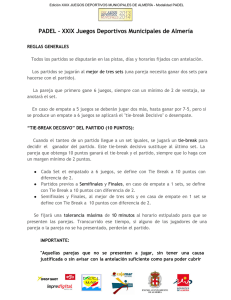PADEL – XXIX Juegos Deportivos Municipales de Almería