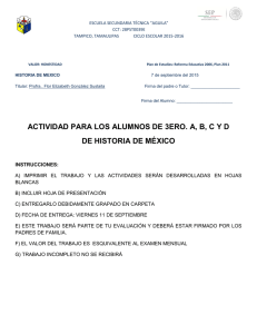 HistoriaMexicoIII07092015 - Comunicaciones y Tareas Colegio Aguila