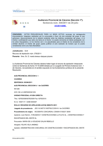 Audiencia Provincial de Cáceres - Consejo General de Economistas