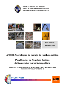 ANEXO: Tecnologías de manejo de residuos sólidos Plan Director