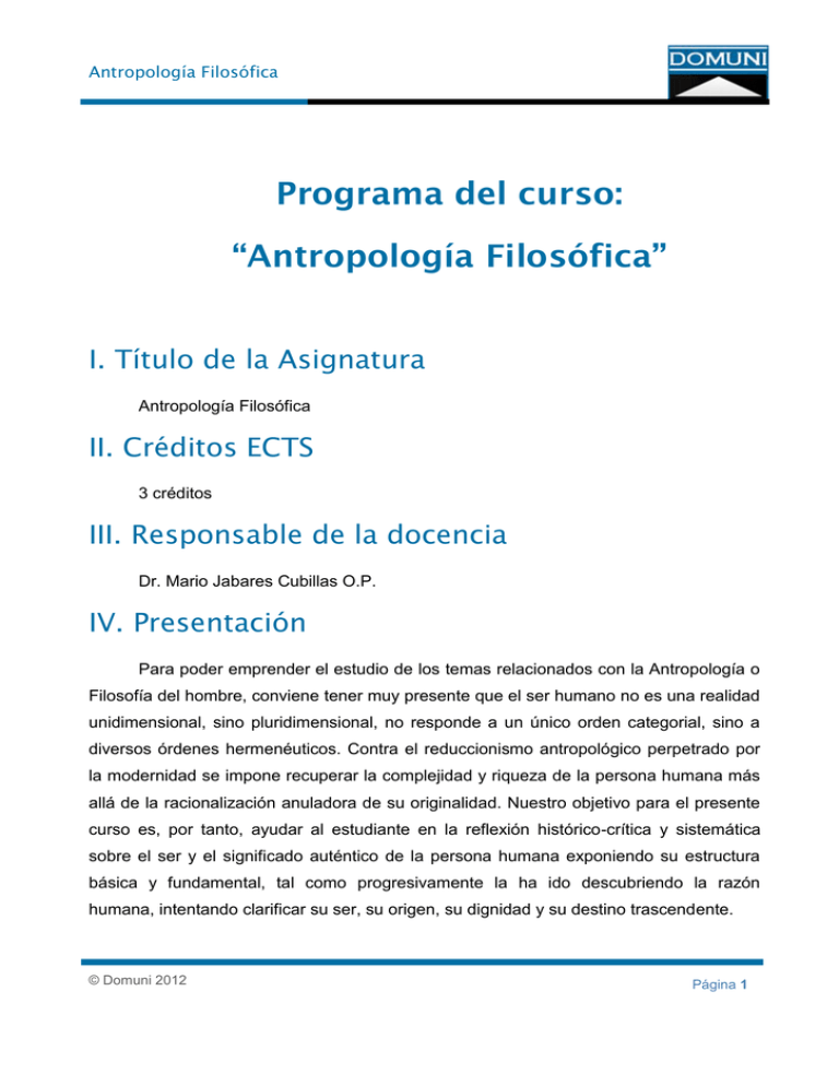 Antropología Filosófica