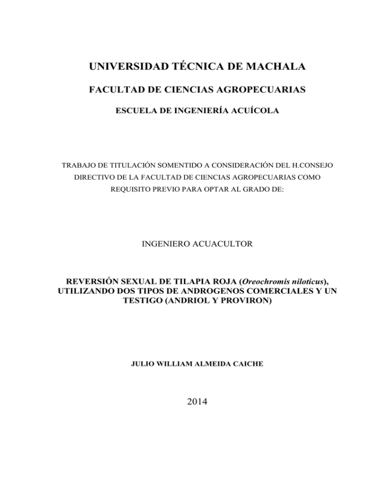 Universidad Técnica De Machala Facultad De Ciencias Agropecuarias