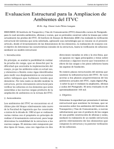 Evaluacion Estructural para la Ampliacion de Ambientes del ITVC