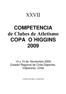 XXVII COMPETENCIA de Clubes de Atletismo COPA O´HIGGINS